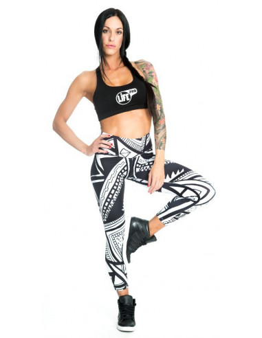 LIFE PRO SPORTS LEGGINGS BLACK & WHITE (3)