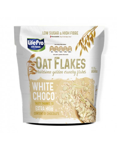 LIFE PRO FIT FOOD COPOS DE AVENA CHOCOLATE BLANCO 800G