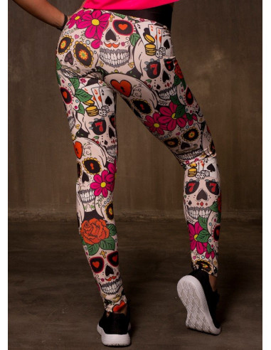 GREAT I AM LEGGING MEXICAN SKULL