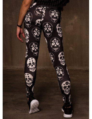 GREAT I AM LEGGING BLACK SKULL