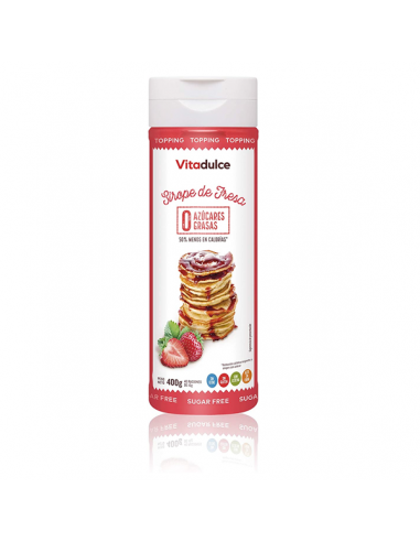 VITADULCE LOW CALORIE SYRUP 400GR SUGAR FREE STRAWBERRY FLAVOUR