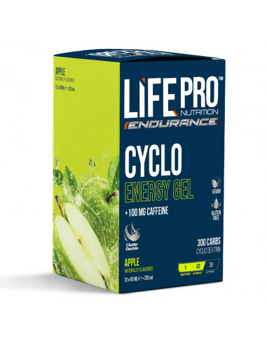 LIFE PRO ENDURANCE CYCLO ENERGY GEL CAFFEINE 12x60ML