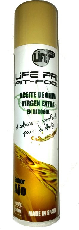 Life Pro Fit Food Aceite Spray Sabor Ajo 250 Ml.